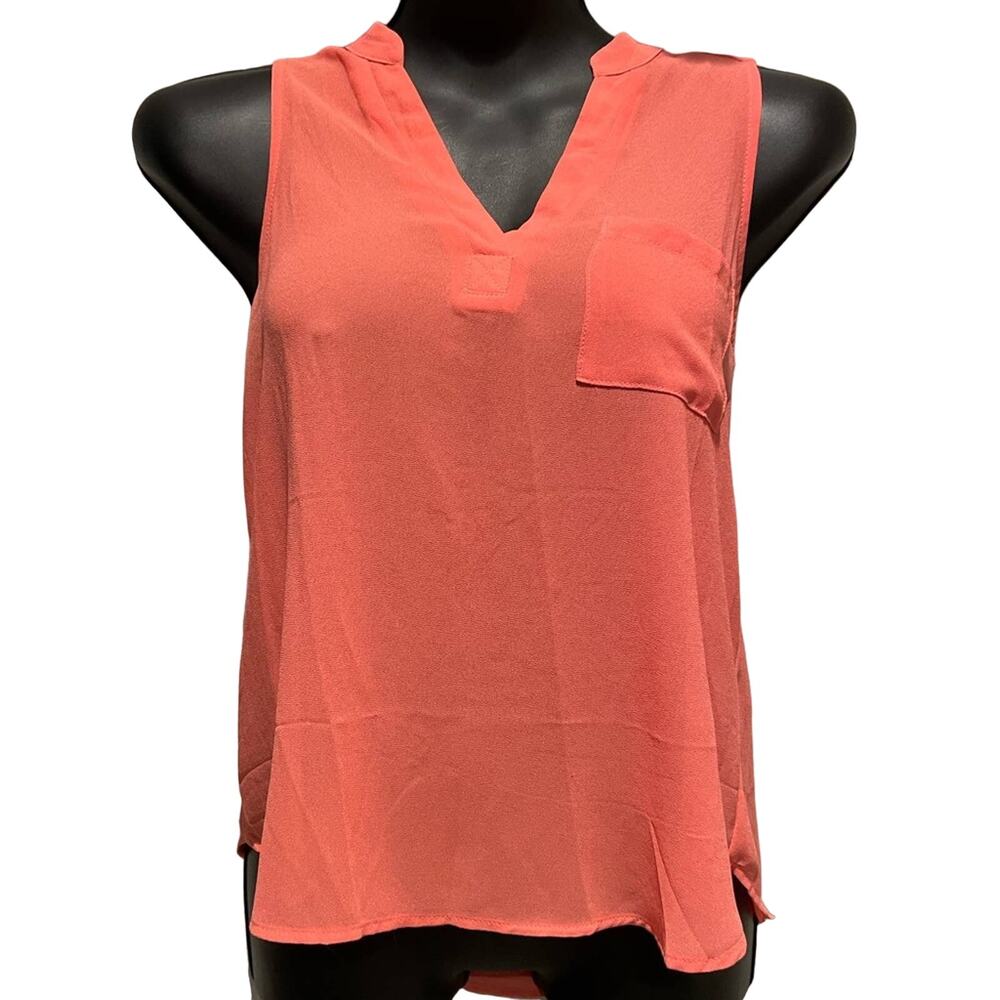 Rosette Sheer Orange Tank Top - Size Small